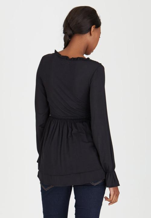 edit Maternity - Double Layer Knit Top Black
