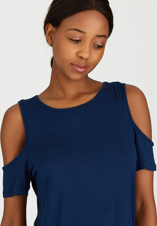 c(inch) - Cold Shoulder T-Shirt Navy