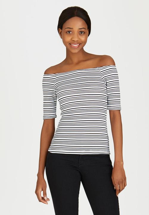 c(inch) - Bardot T-shirt Black and White