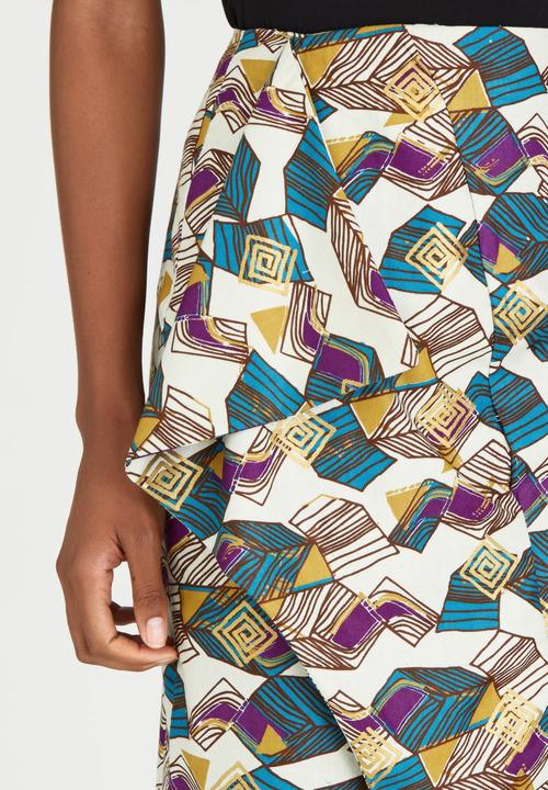 KISUA - Freetown Asymmetric Skirt Multi-colour