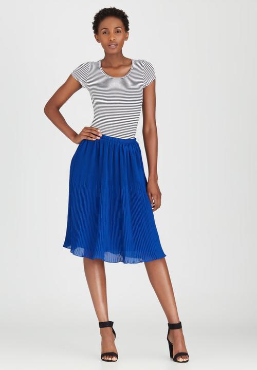 edit - Pleated Chiffon Skirt Cobalt