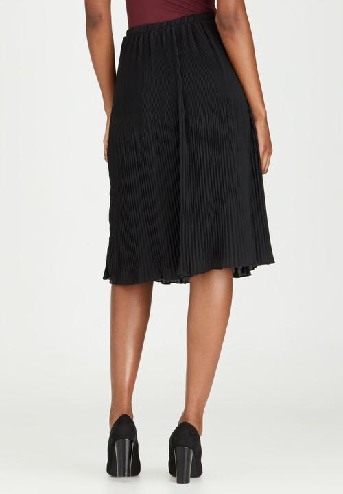 edit - Pleated Chiffon Skirt Black