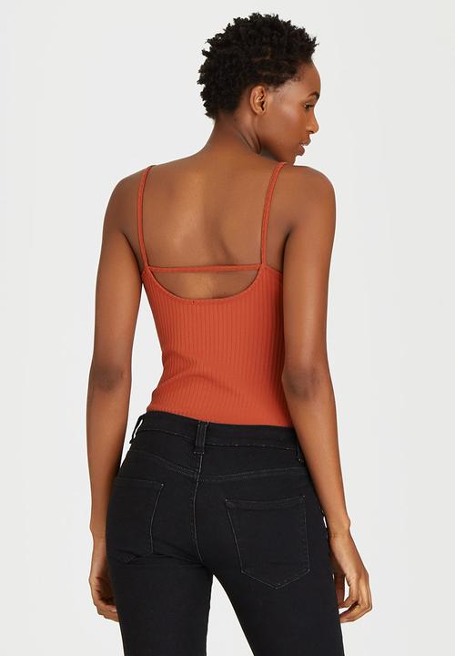 c(inch) - Strap Detail Bodysuit Mid Brown
