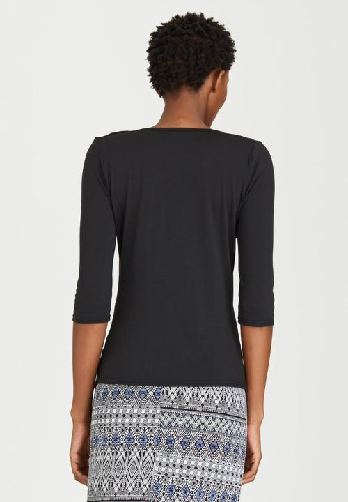 edit - Pleated Front Top Black