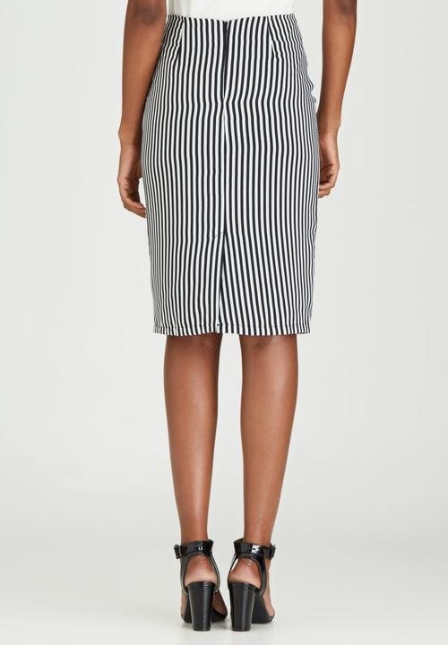 edit - Woven Pencil Skirt Black and White