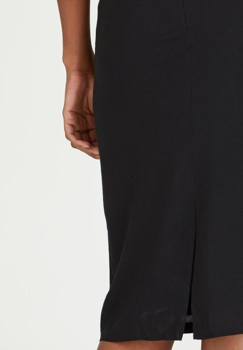 edit - Woven Pencil Skirt Black