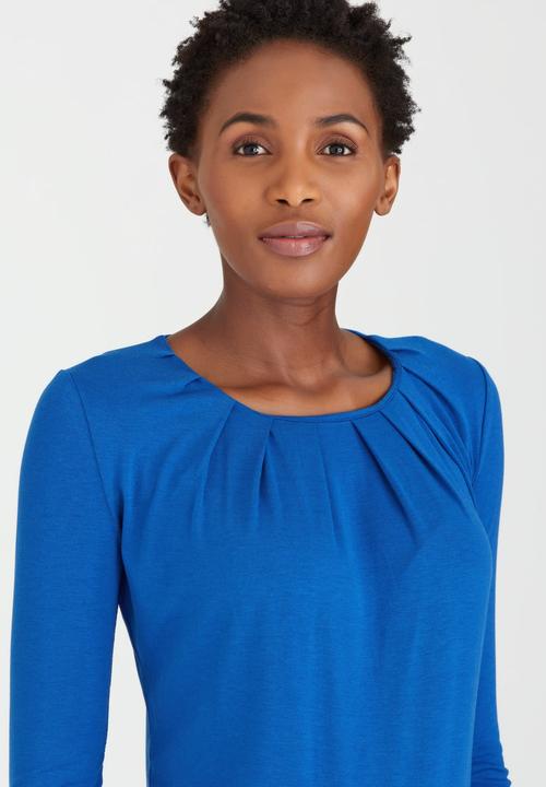 edit - Pleated Front Top Cobalt