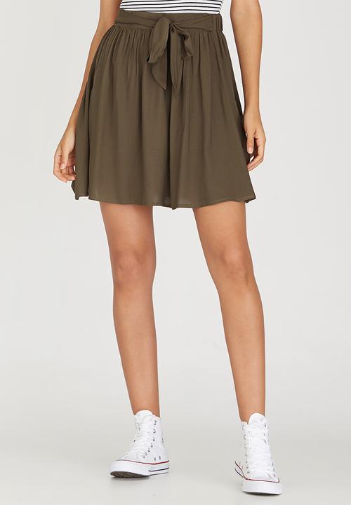 c(inch) - Flare Mini Skirt Dark Green