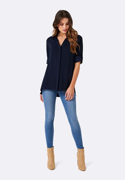Forever New (Spree) - Becky Button Tunic Shirt Navy