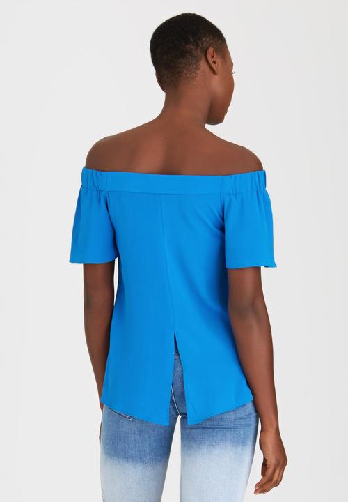 SISSY BOY - Tulip Off-the-shoulder Top Cobalt