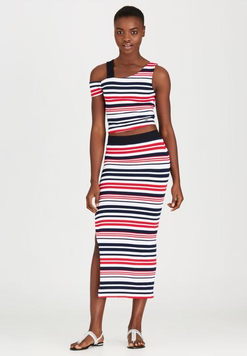 SISSY BOY - Rosanna Stripe Rib Crop Top Red