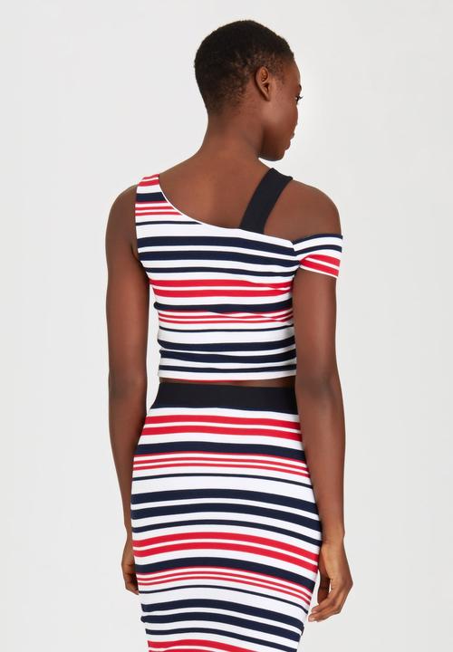 SISSY BOY - Rosanna Stripe Rib Crop Top Red