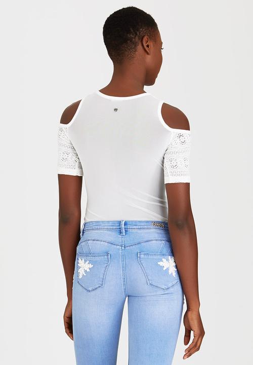SISSY BOY - Katreena Cold Shoulder Bodysuit Milk