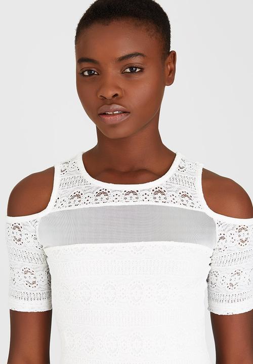 SISSY BOY - Katreena Cold Shoulder Bodysuit Milk