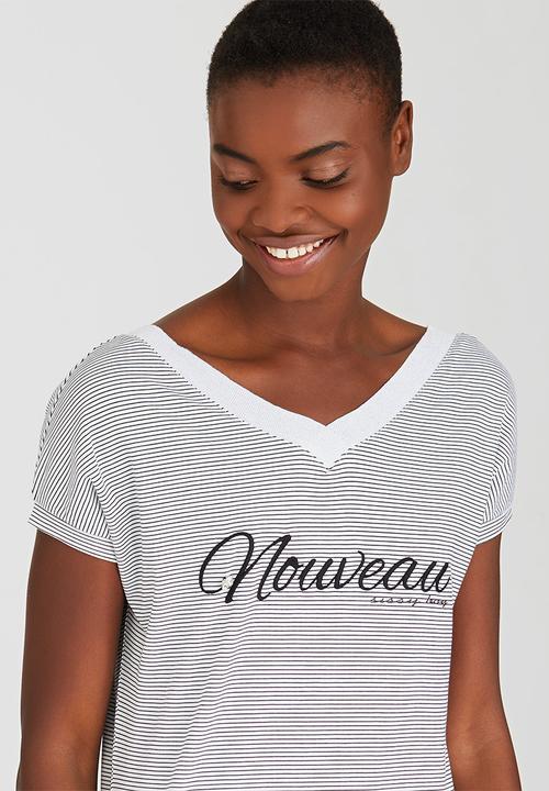 SISSY BOY - Bellamy Nouveau Tee Black and White