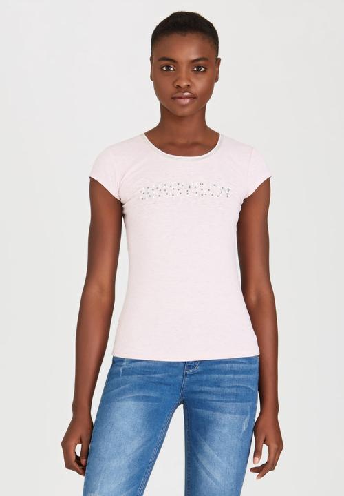 SISSY BOY - Adara Logo Tee with Diamante Trim Pale Pink