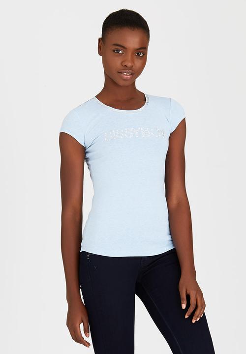 SISSY BOY - Adara Logo Tee with Diamante Trim Pale Blue