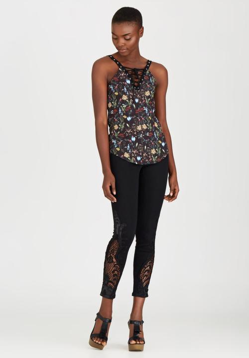 SISSY BOY - Chatterbox Printed Top Black
