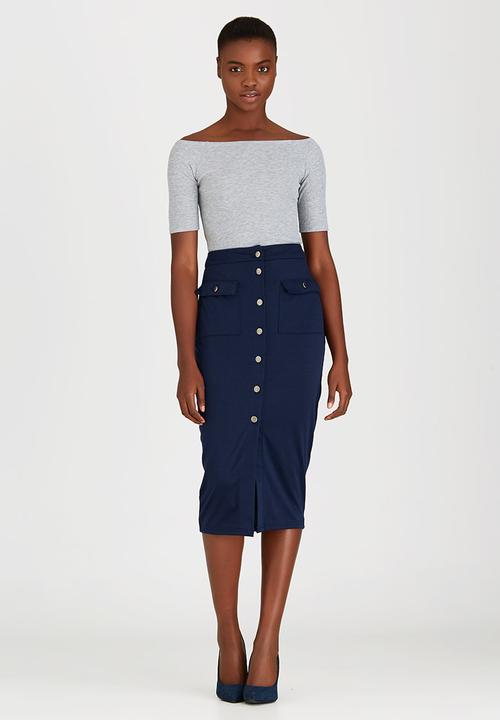STYLE REPUBLIC - Utility Midi Skirt Navy