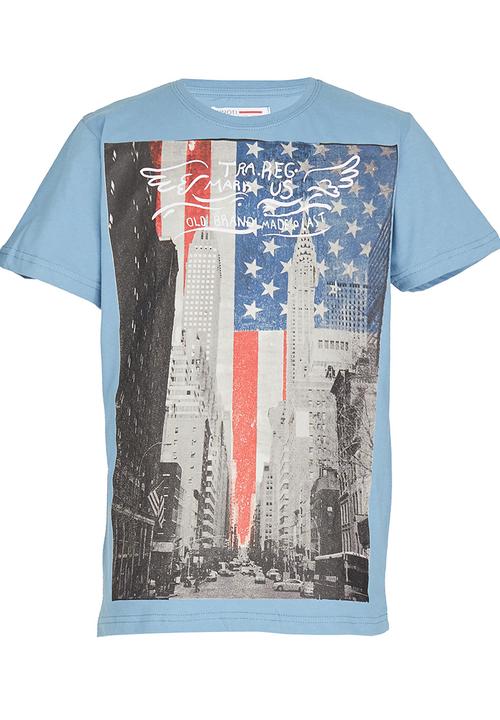 London Hub - Photo Print Shirt Blue