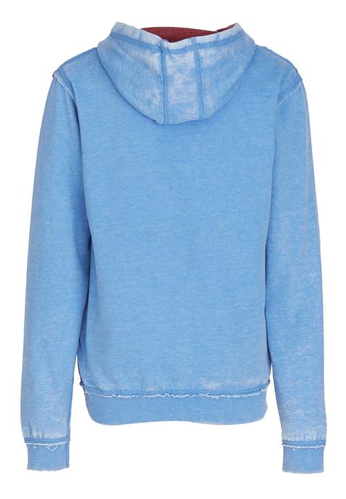 London Hub - Burn Out Hooded Top Blue