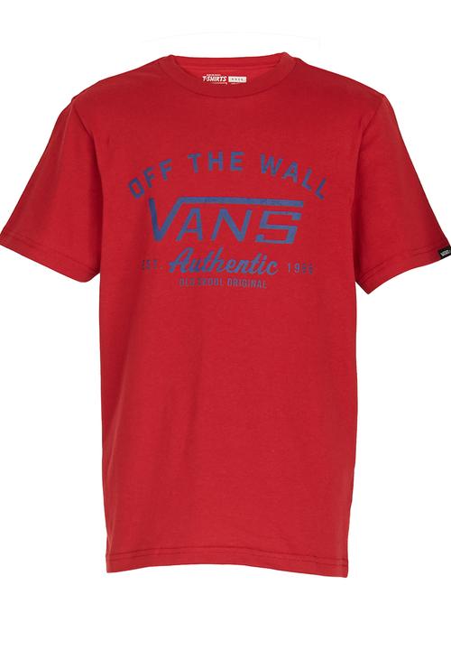 Vans - T-shirt with Print Dark Red