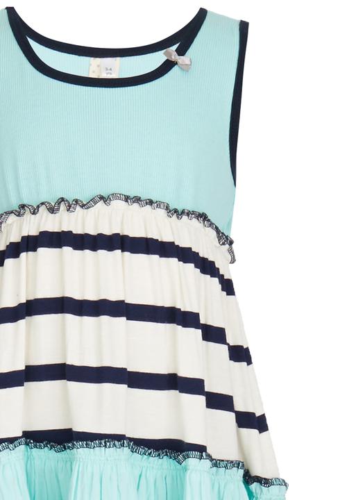 Eco Punk - Stripe Dress Mid Green