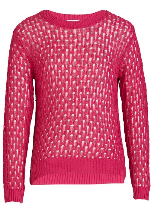 Rebel Republic - Lace Front Knit Cardigan Cerise Pink