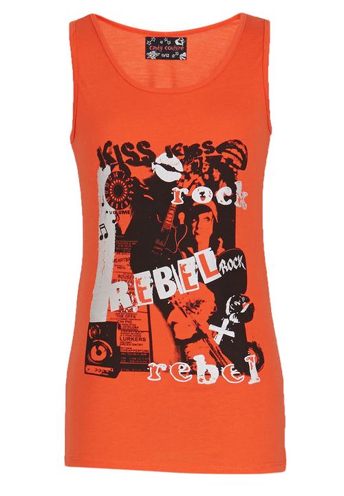 Pop Candy - Printed Vest Orange