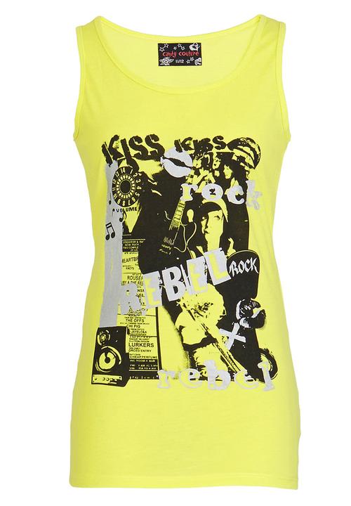 Pop Candy - Printed Vest Chartreuse