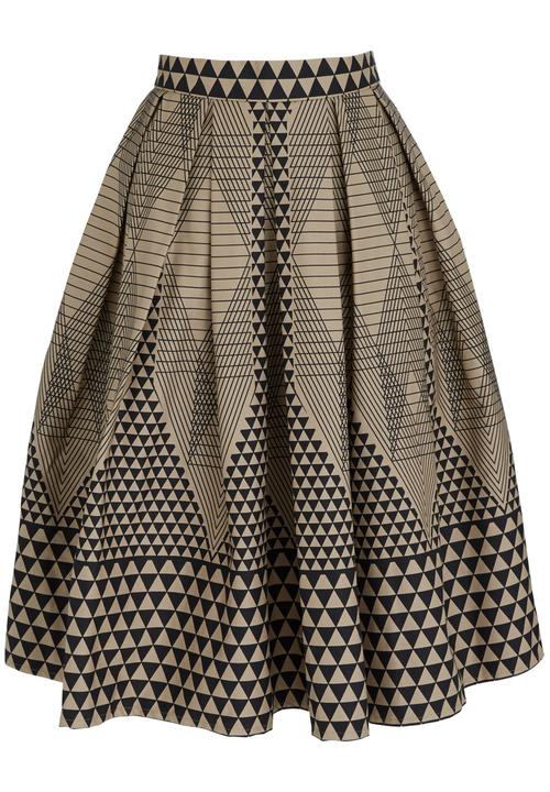 Chulaap - Diamond Print 50s Skirt Stone