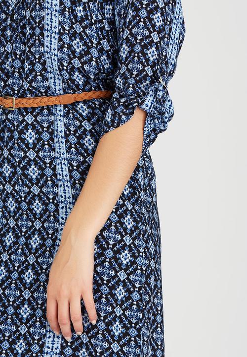 edit - Tunic with Roll-up Sleeve Detail Blue