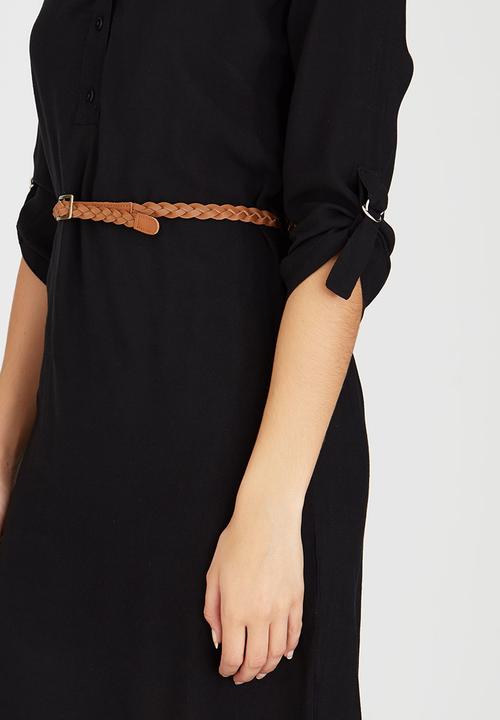 edit - Tunic with Roll-up Sleeve Detail Black