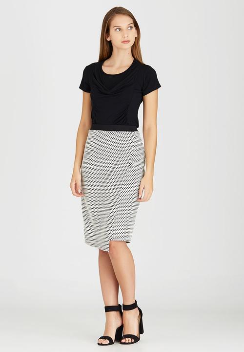 edit - Wrap Skirt Black and White
