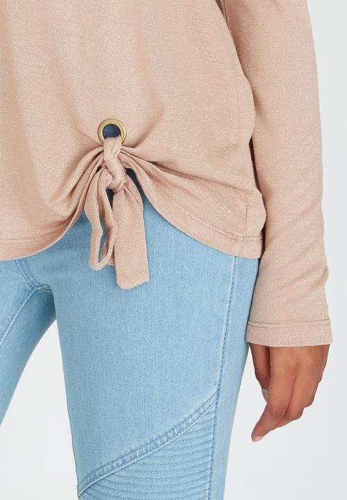 ONLY - Jessie Knot Detail Top Pale Pink