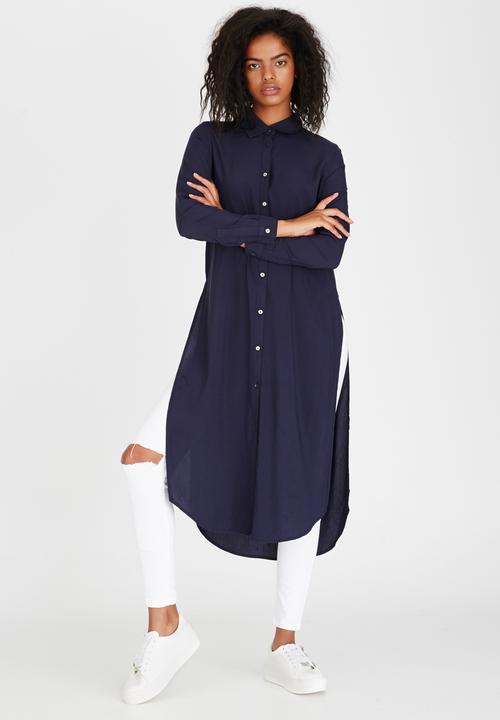 ONLY - Nova Longer Length Shirt Navy