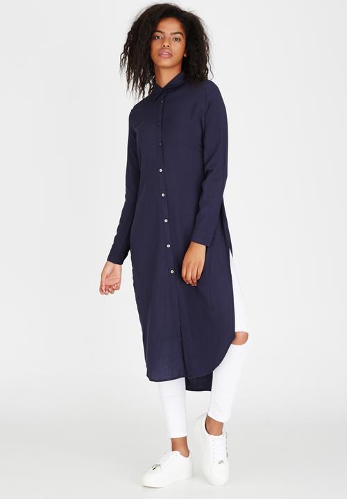 ONLY - Nova Longer Length Shirt Navy