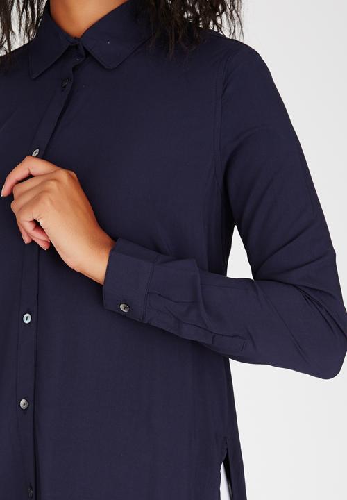 ONLY - Nova Longer Length Shirt Navy