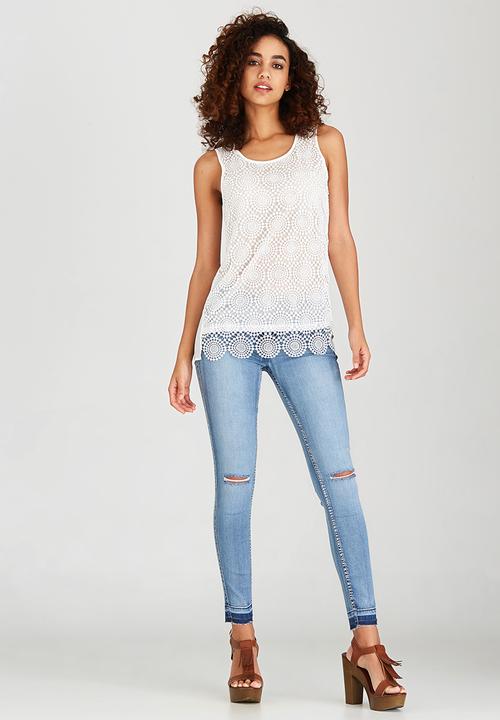 SISSY BOY - Lilianne Lace Crochet Vest Milk