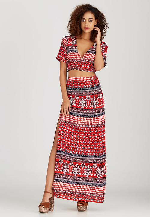 BoohooDNU - All-over Print Maxi Skirt Multi-colour