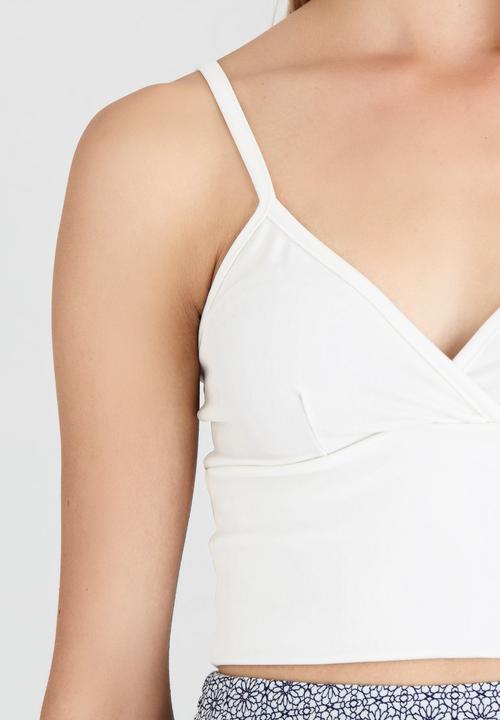 BoohooDNU - Scuba Plunge Cross Bralet White