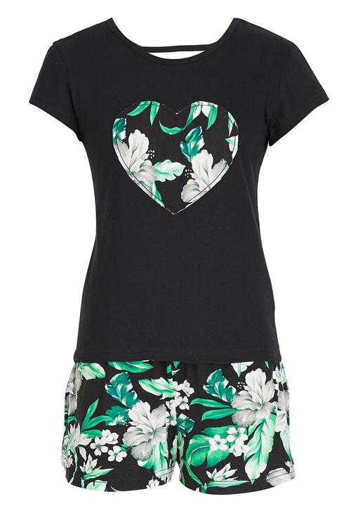 Rebel Republic - Heart Pyjama Set Black