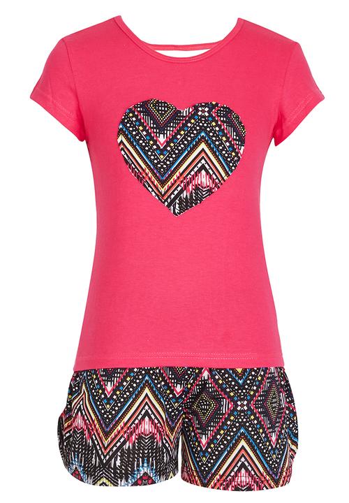Rebel Republic - Heart Pyjama Set Dark Pink