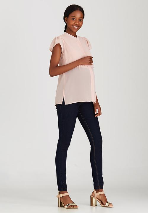edit Maternity - Soft Frill Blouse Pale Pink