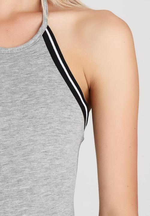 BoohooDNU - Halter Bodysuit  Grey