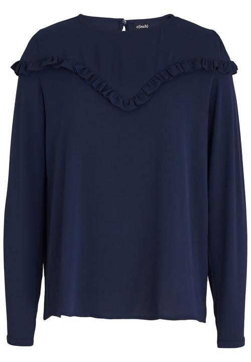 c(inch) - Frill Detail Blouse Navy