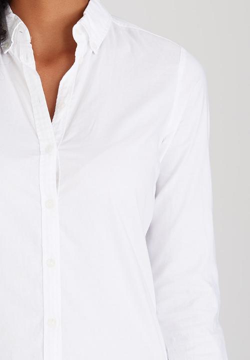 ONLY - Cici Long Sleeve Oxford Shirt White