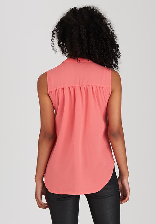 STYLE REPUBLIC - Tie Front Blouse Coral