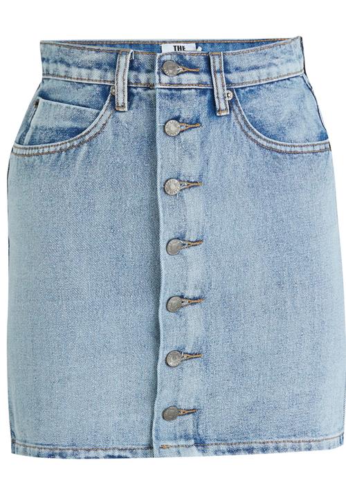 BoohooDNU - Button Through Denim Skirt Pale Blue