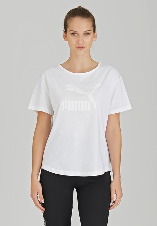 PUMA - Logo Print Short Sleeve Tee White
